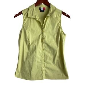 French Kuff Women Top‎ S Chartreuse Cotton Stretch Casual Travel Preppy Comfy